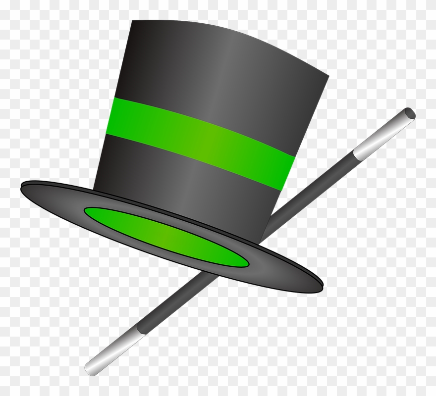 Magician Hat Green Clipart