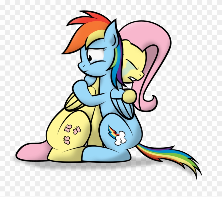 253449 - Rainbow Dash Hugs Fluttershy Clipart
