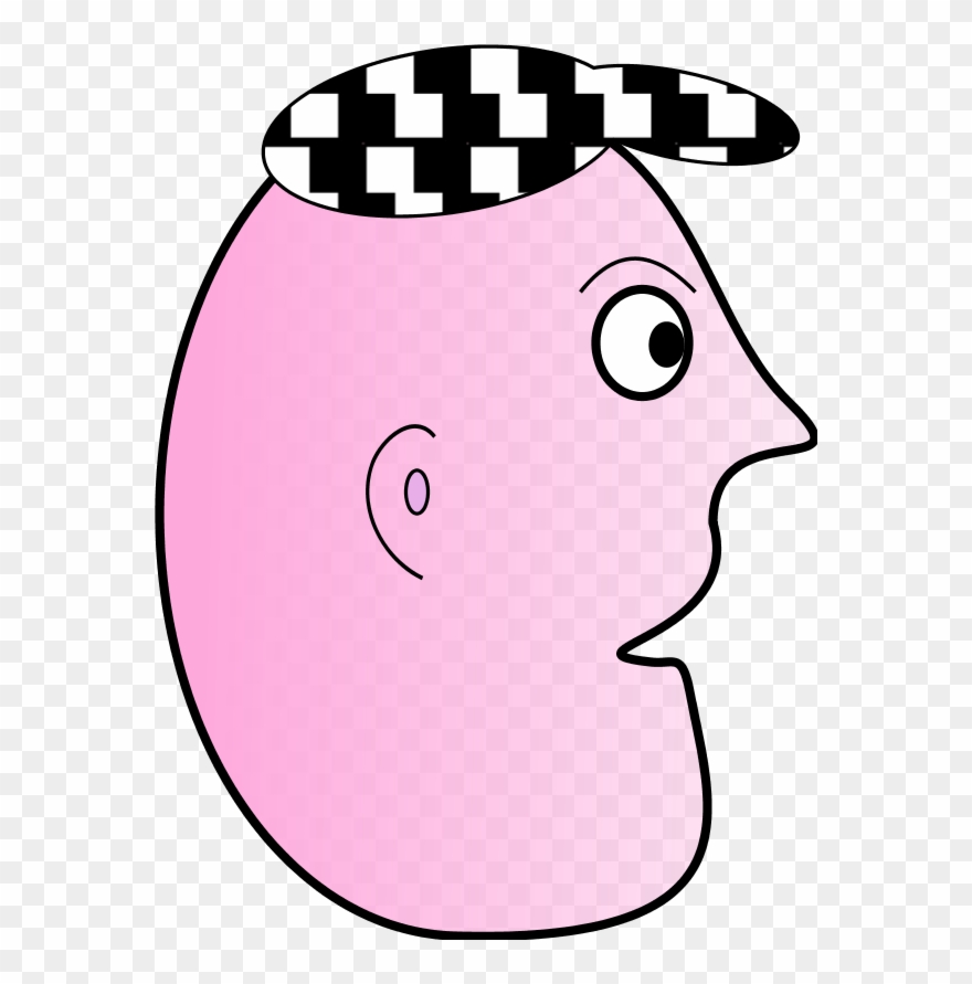 Cartoon Man Face Profile Wearing Cap - Clip Art - Png Download
