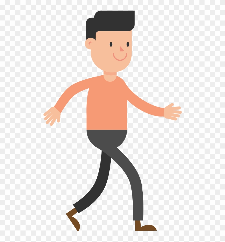 Open - Walking Man Clipart