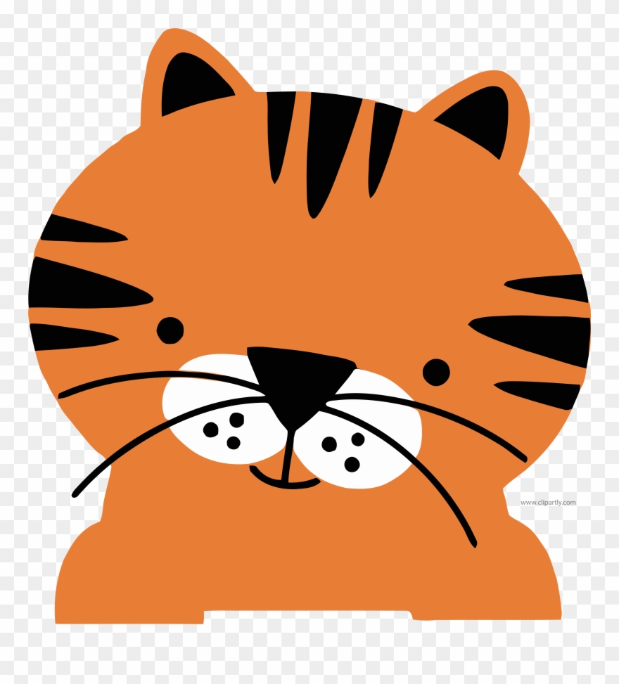 Tomato Red Color Basic Tiger Face Clipart Png - Miss Kate Cuttables Animals Transparent Png