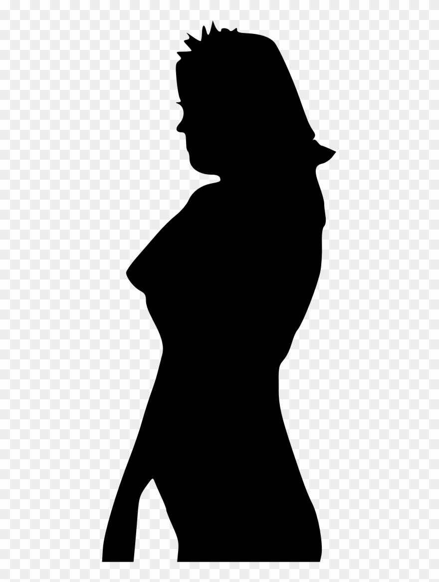 Clipart - Girl Vector Png Side Silhouette Transparent Png