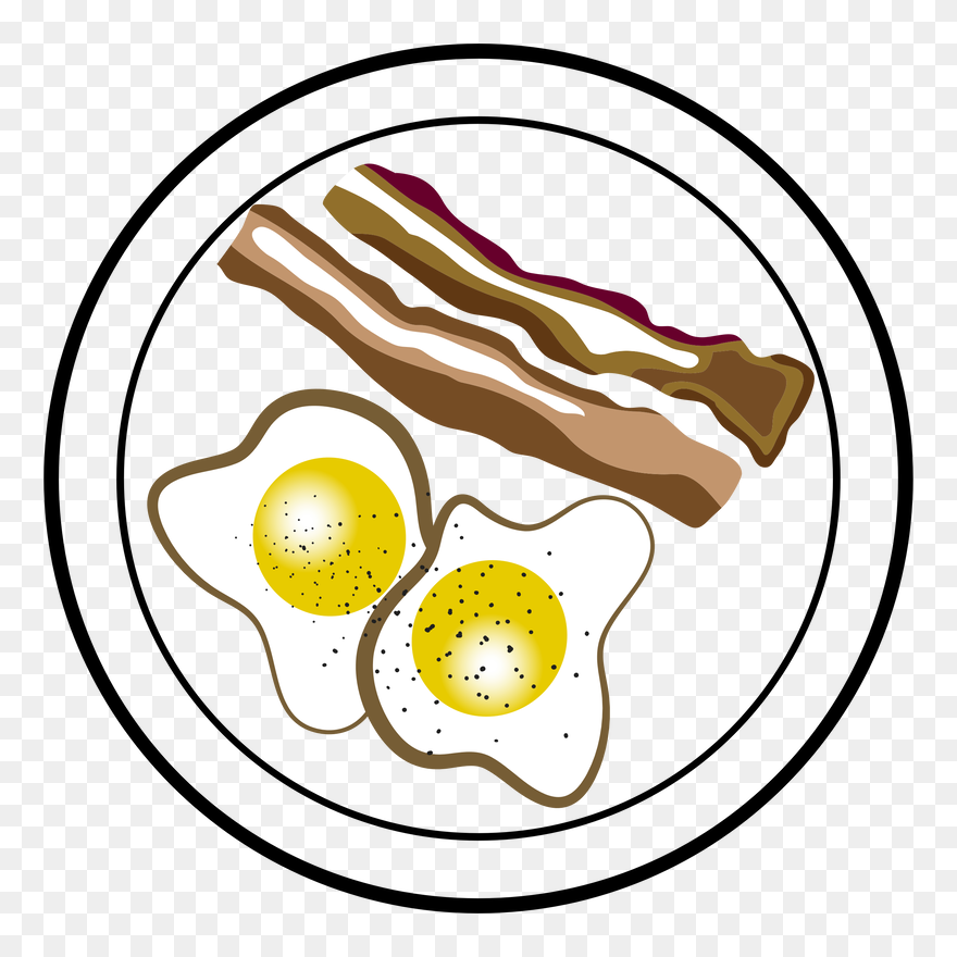 Clipart Black And White Stock Brunch Clipart Breakfast - Ovos E Bacon Png Transparent Png