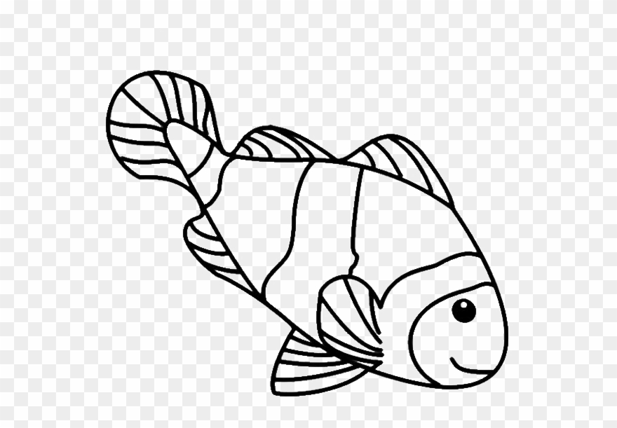 Clown Clipart Colouring Page - Clown Fish To Color - Png Download