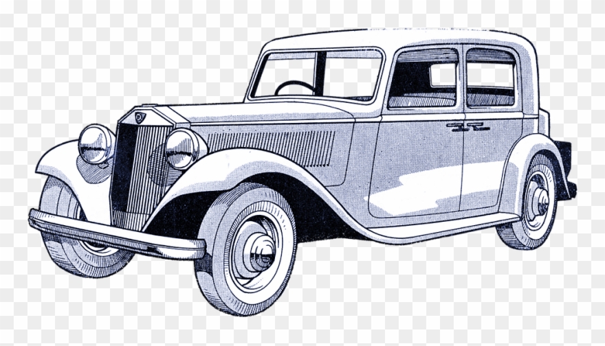 Vintage Car Illustrations - Carro Antigo Desenho Png Clipart