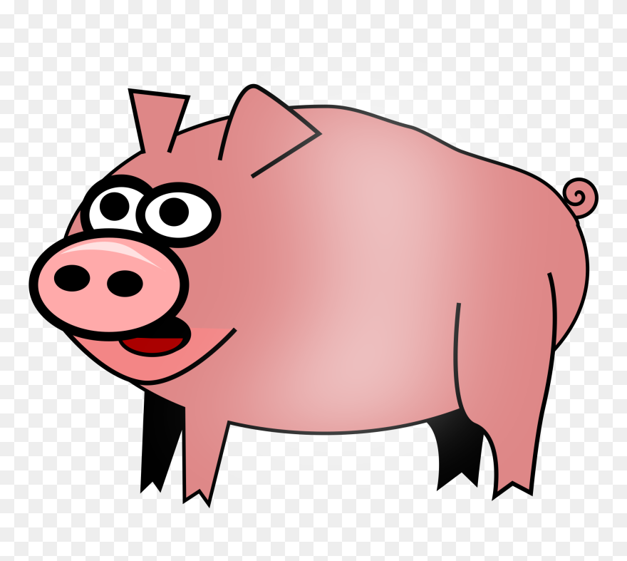 Cute Pig Clipart Clipartix Within Pig Clipart - Cartoon Pig No Background - Png Download