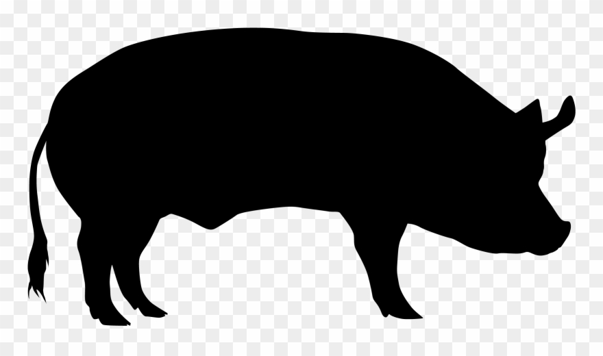 Silhouette Pig Clipart - Png Download