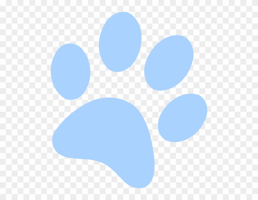 Paw Clipart Blue Dog Pencil And In Color Paw Clipart - Light Blue Paw Print - Png Download