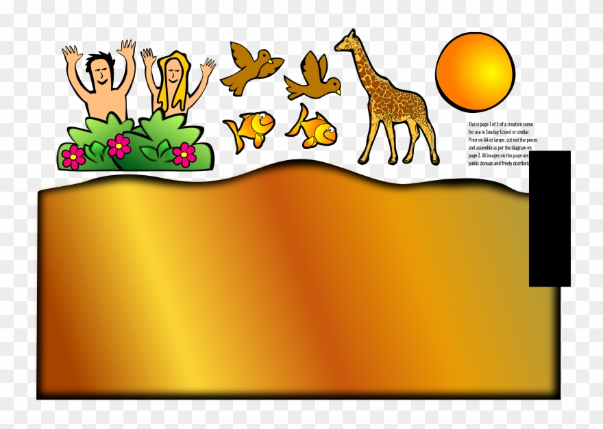 Free Creation Scene Part 1 - Adam And Eve Cartoon Clipart