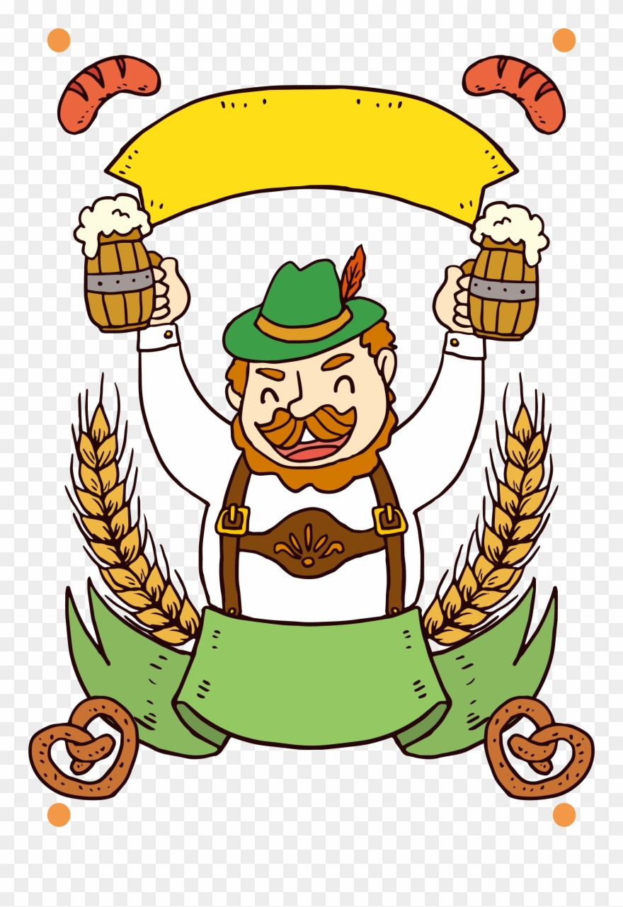 Germany Beer Clip Art Banner - Octoberfest Beer Celebration Decorative Pillow , Cushion - Png Download