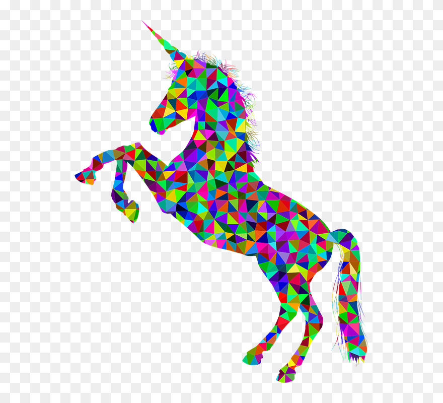 Colourful Unicorn - Prismatic Unicorn Clipart