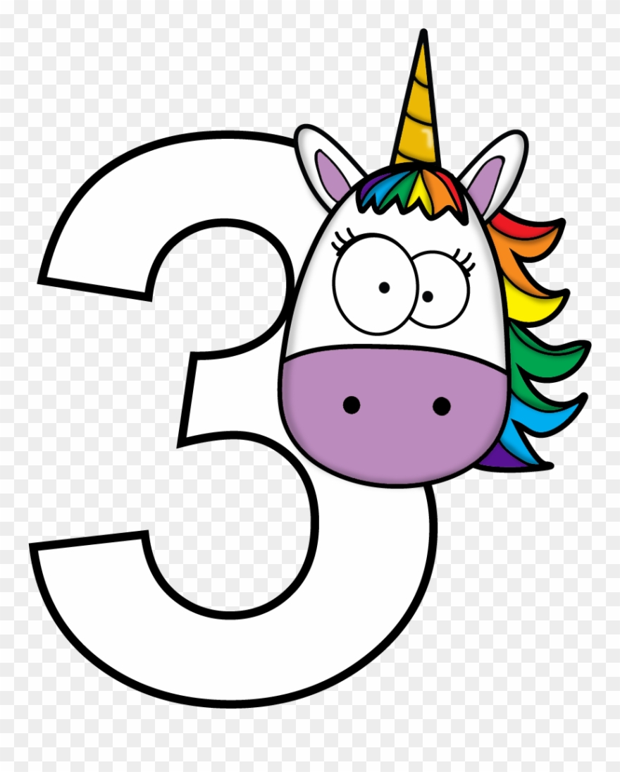 Unicorn Clipart Math - Unicorn Numbers - Png Download