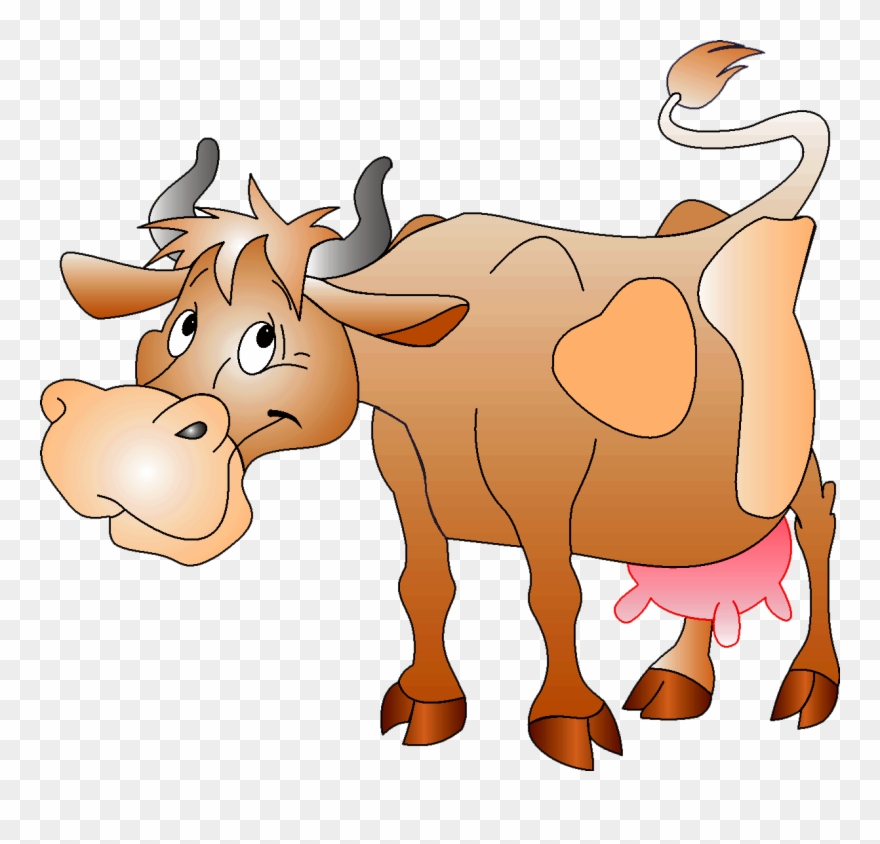Farm Animals Clipart Funny Cow - Cartoon Farm Animals Transparent Png