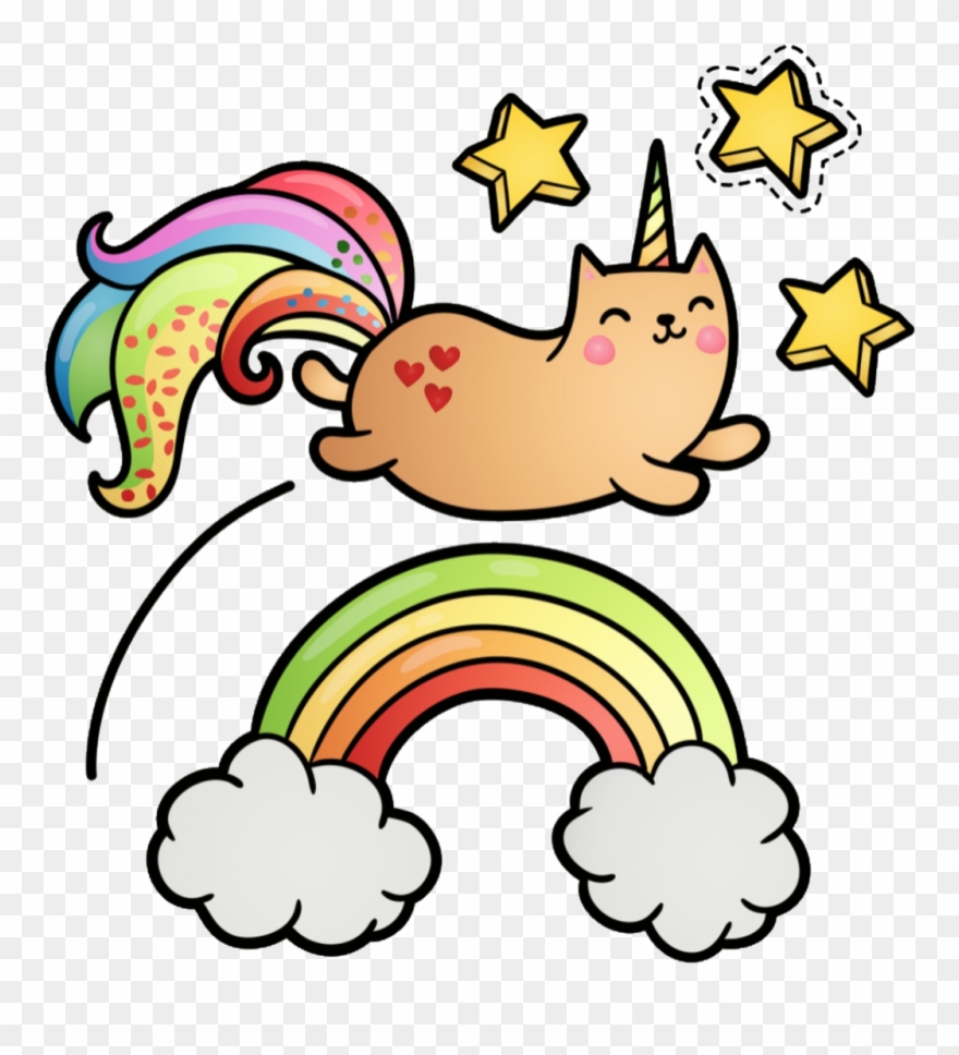 Unicat Caticorn Cat Rainbow Clipart