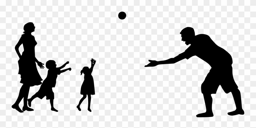 Family Fun Silhouette Icons Png - People Playing Silhouette Png Clipart