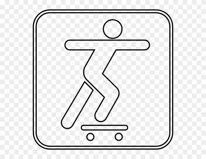 Skateboarding Outline Clipart Skateboarding Clip Art - Easy Skateboard Drawing - Png Download
