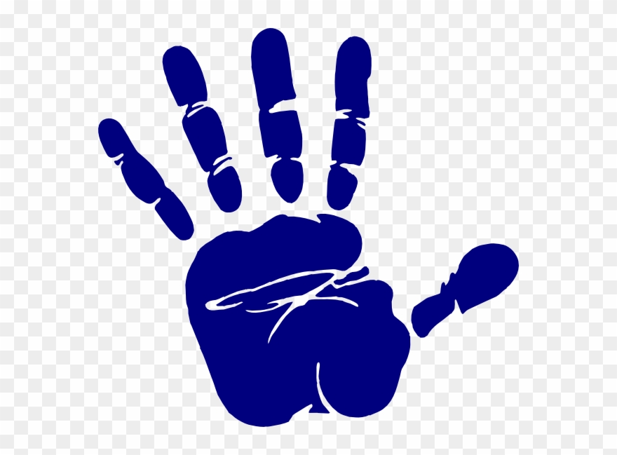 Transparent Stock Blue Hand Print Clip Art At Clker - Hand Clipart Transparent Background - Png Download