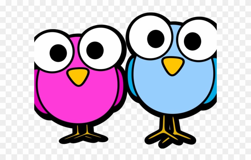 Blackbird Clipart Small Bird - Cartoon Birds Black And White - Png Download