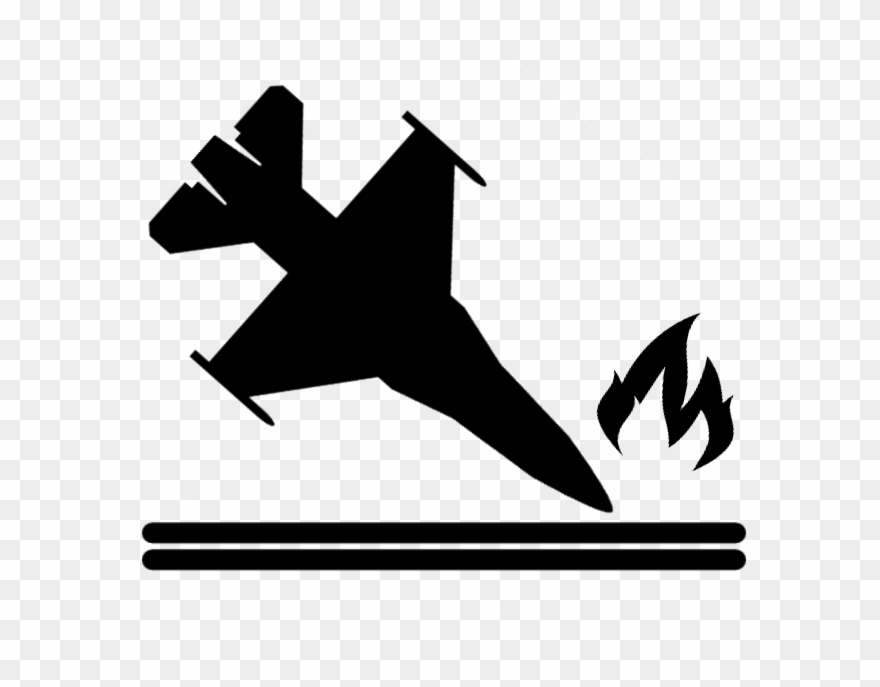 Jet Crashed Black - Graphic Design Clipart
