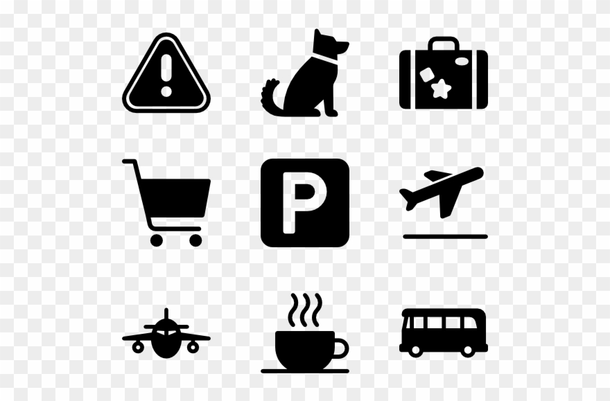 Airport Vector Clipart Black White Jpg Freeuse Stock - Airport Terminal Icon - Png Download