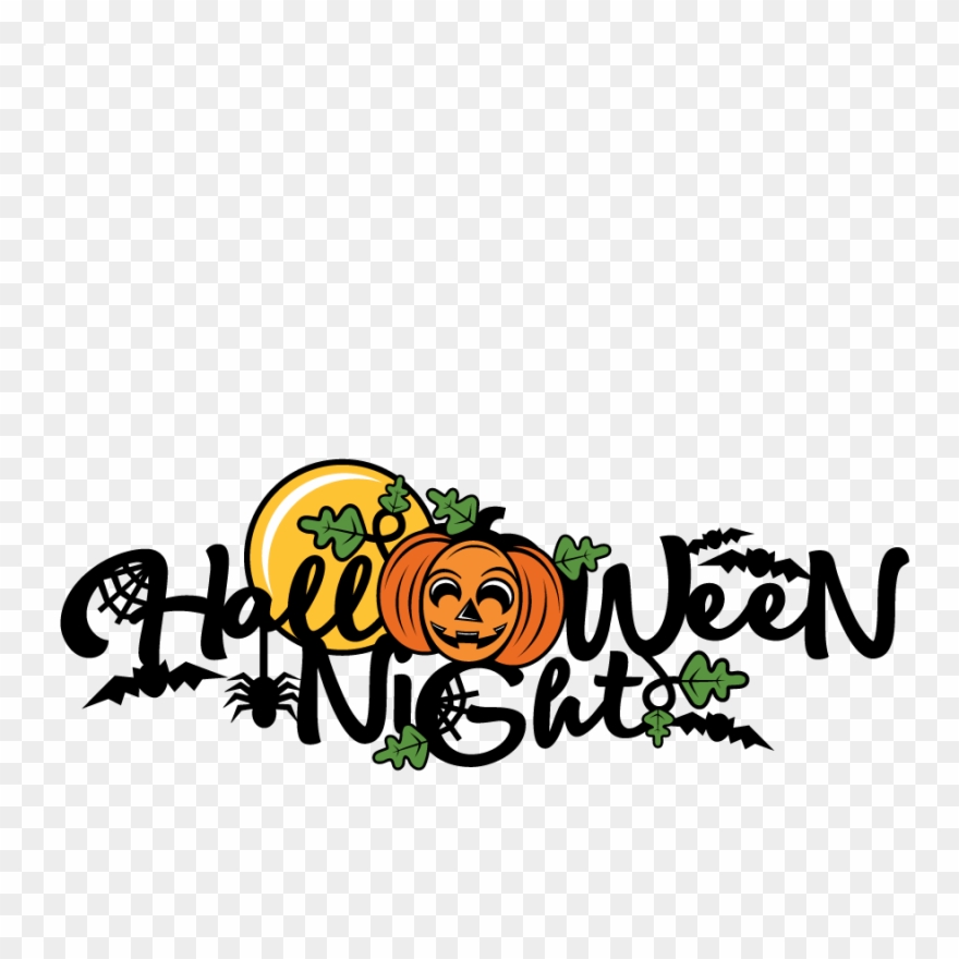 Halloween Night Title Scrapbook Cut File Files - Graphic Design Clipart