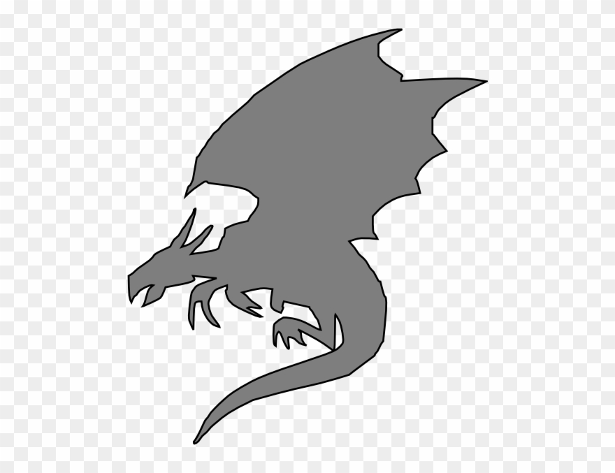 Dragon Black And Grey Svg Clip Arts 516 X 597 Px - Png Download