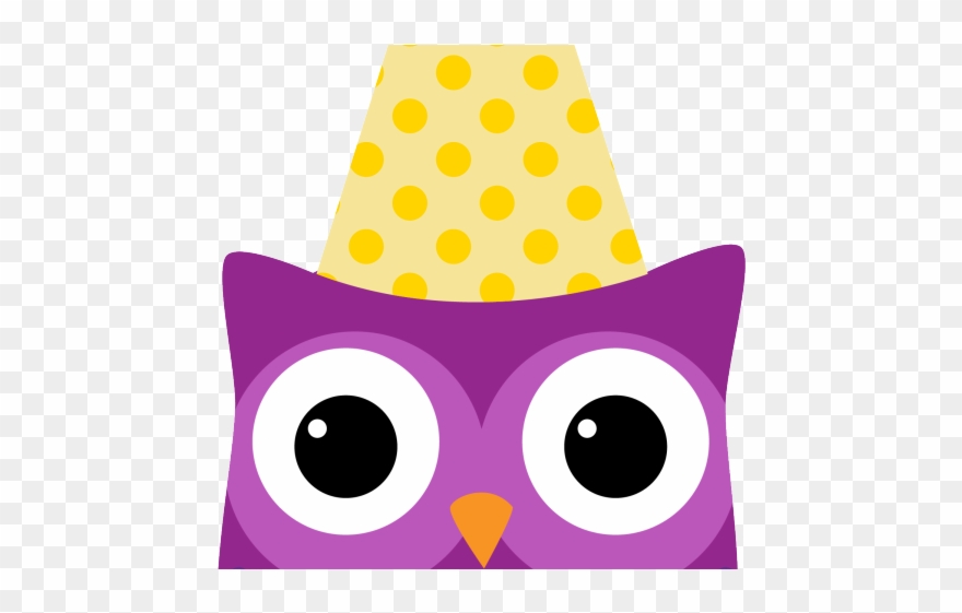 Owl Clipart October - Buhos Con Gorro De Cumpleaños - Png Download