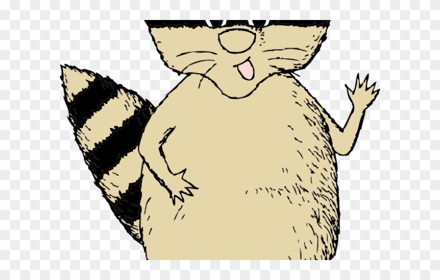 Racoon Clipart Whimsical - Cartoon Raccoon Shower Curtain - Png Download