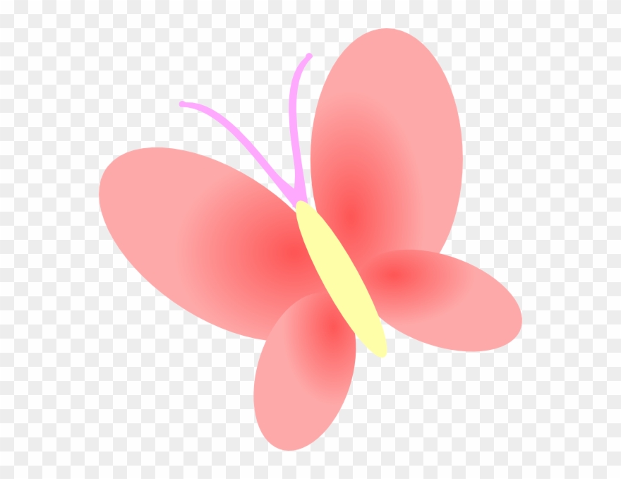 Butterfly Clipart Light Pink - Cartoon Butterfly Light Pink - Png Download