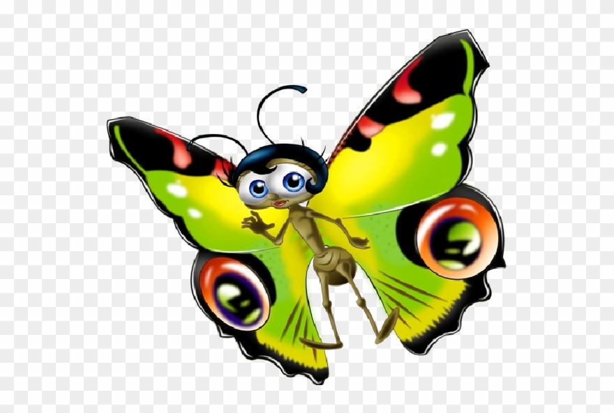 Funny Cartoon Images Clip Art Are On - رسم فراشة و نحلة - Png Download