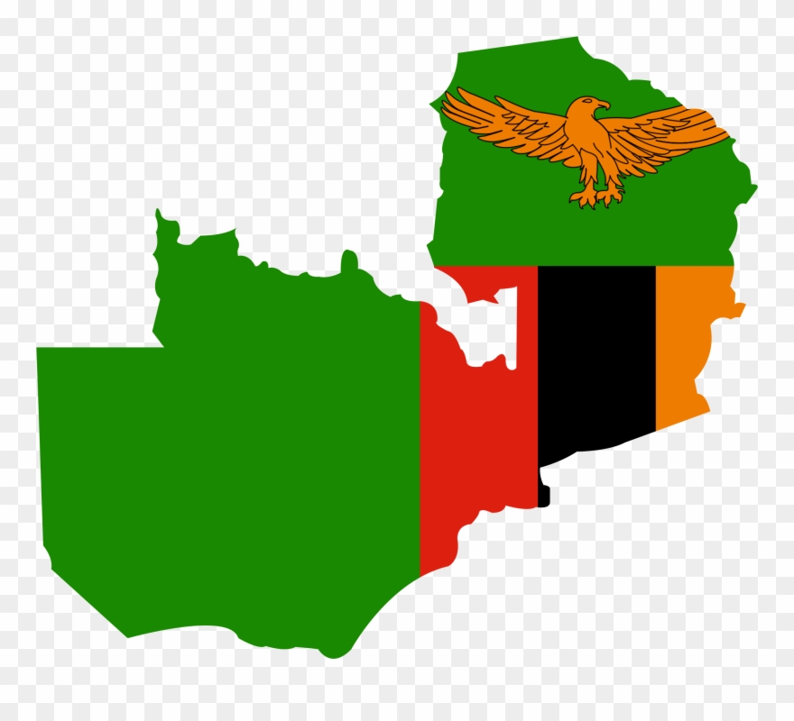 Zambiagraphic - Zambia Flag Map Clipart