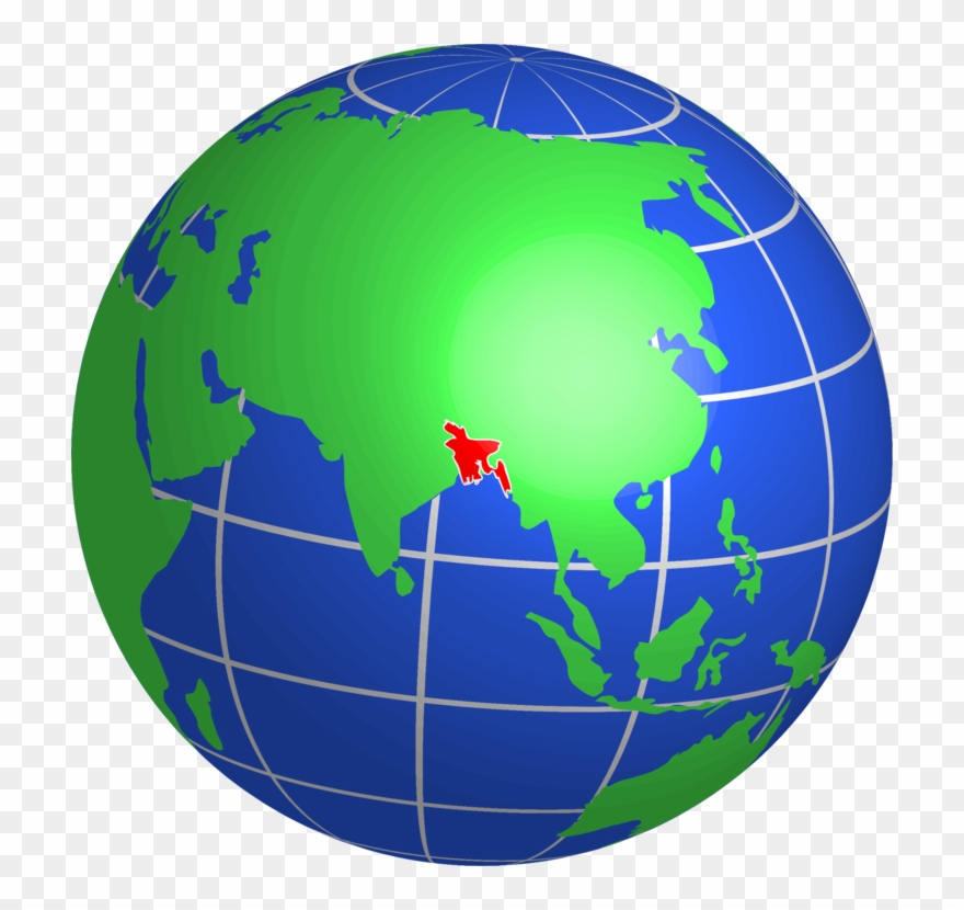 Bangladesh Globe World Map Ratargul Swamp Forest - Bangladesh Globe Map Vector Clipart
