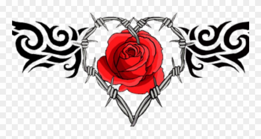Barb Wire Heart Tattoo Clipart
