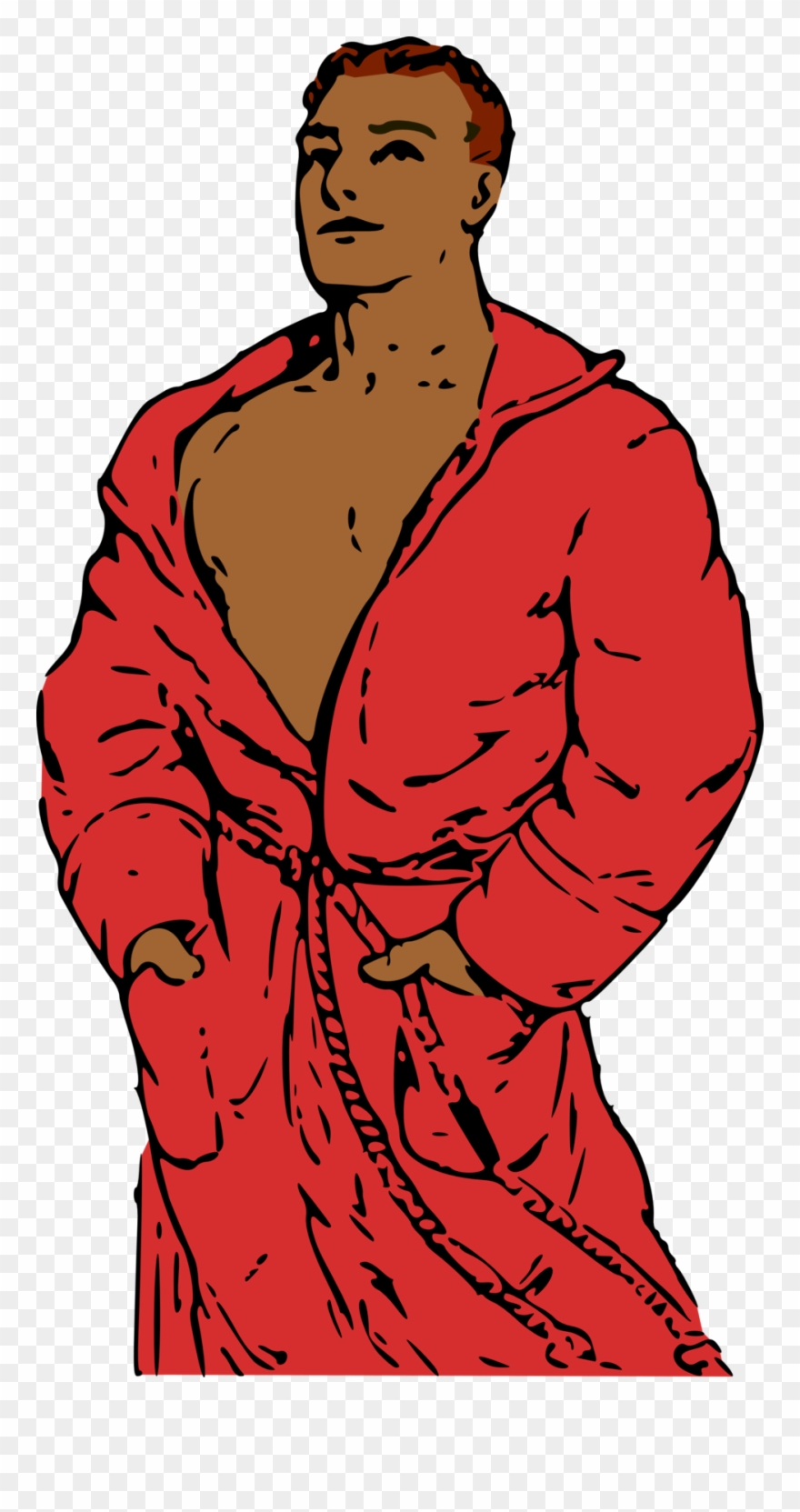 Public Domain Clip Art Man In Bathrobe 2 Id - Man In Bathrobe Cartoon - Png Download