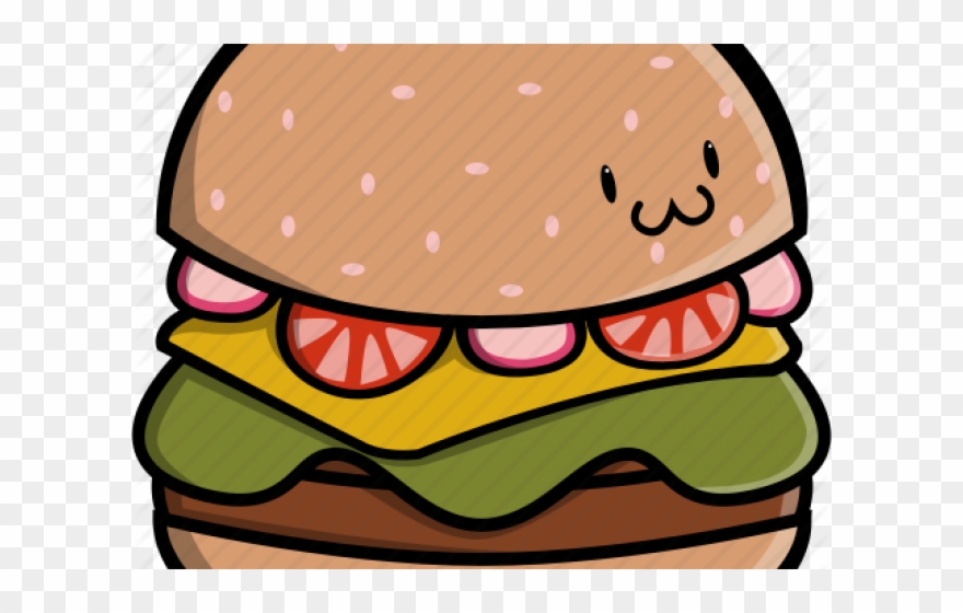 Burger Clipart Cooked Food - Cartoon - Png Download