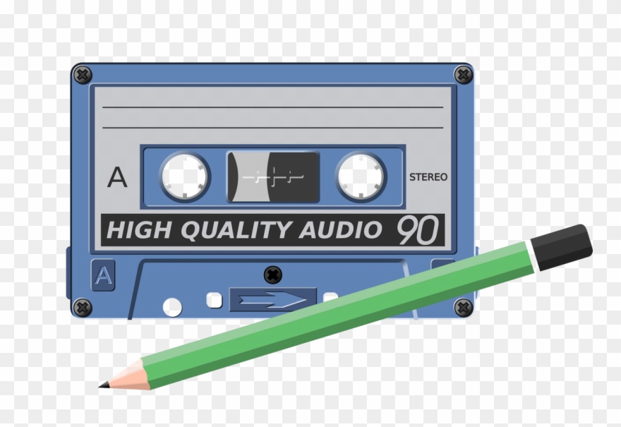 Audio Cassette Png Picture - Compact Cassette And Pen Clipart