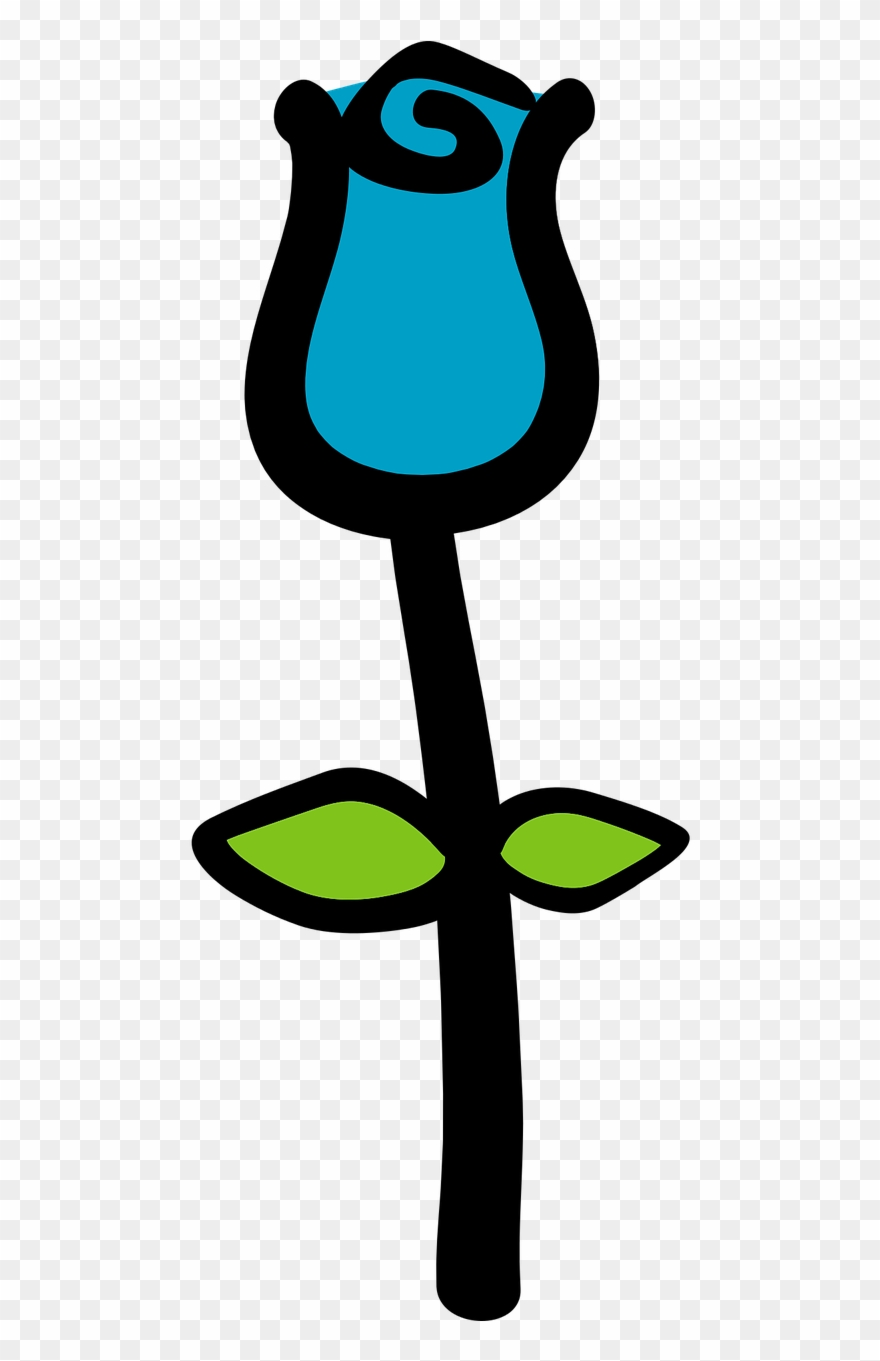 Rose Flower Blue - Cross Clipart