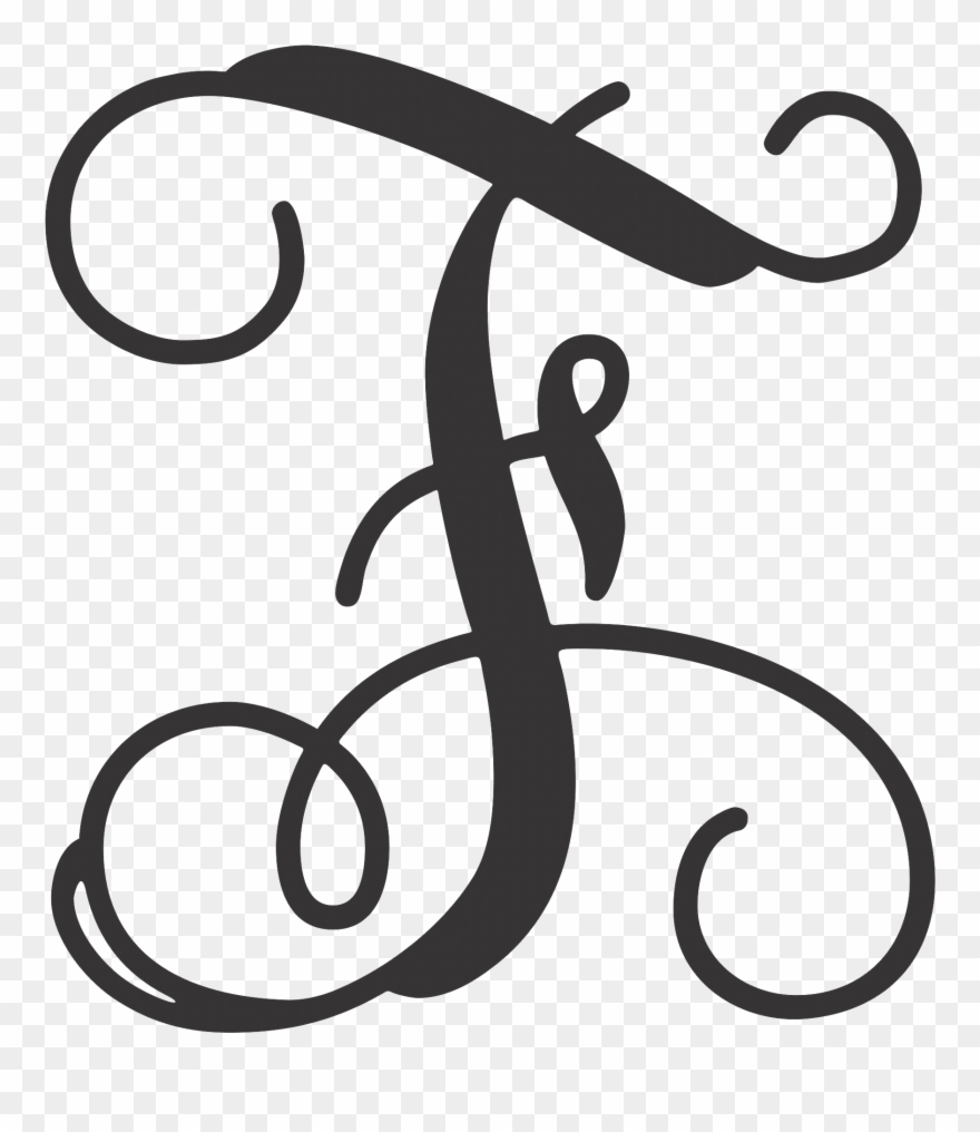 Monogram Letters Open Letter F - Initial Monogram Letter F Clipart