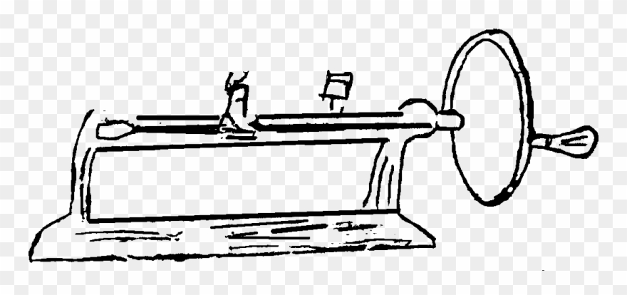 Typical Tire Machine For Mounting Wire Corded Tires - Line Art Clipart