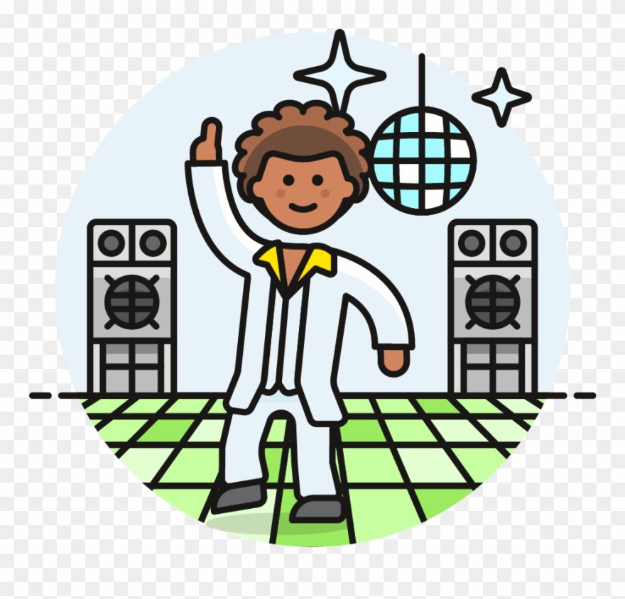 31 Retro Dance Male African American - Cartoon Clipart