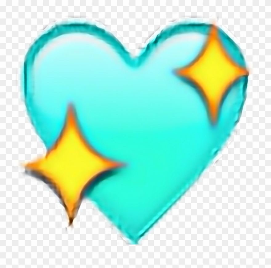 Sparkle Heart Emoji Transparent - Blue Sparkly Heart Emoji Clipart