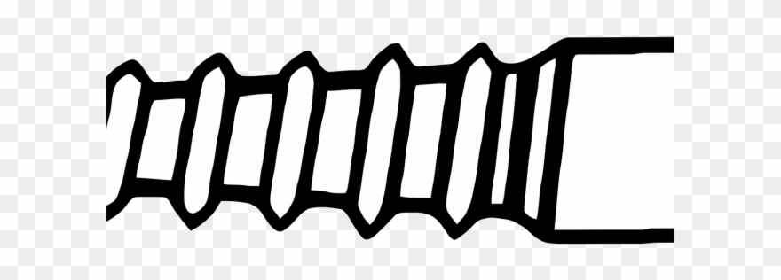 Steel Clipart Bolt Screw - Screw Clipart Black And White - Png Download