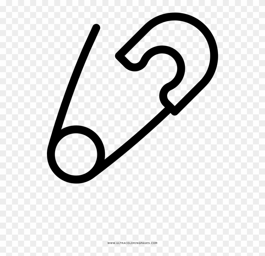Safety Pin In Coloring Pages Clipart