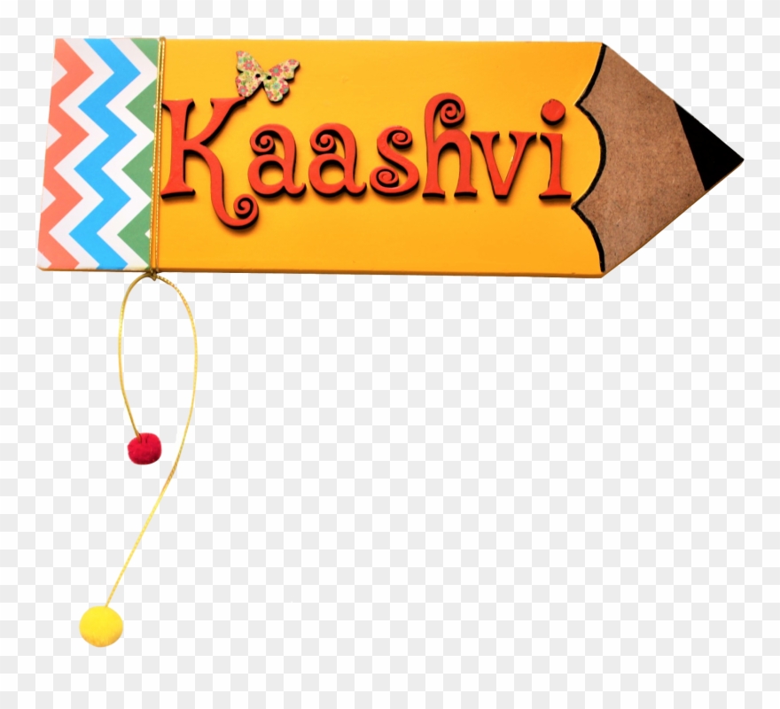 Pencil Shape Nameplate For Boys And Girls Age Less - Kids Name Plate Clipart