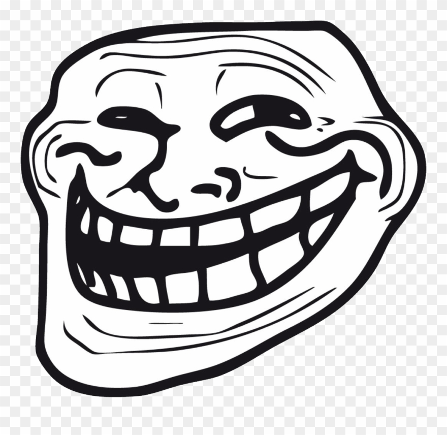 Trollface Png Image Free Download - Funny Face Black And White Clipart