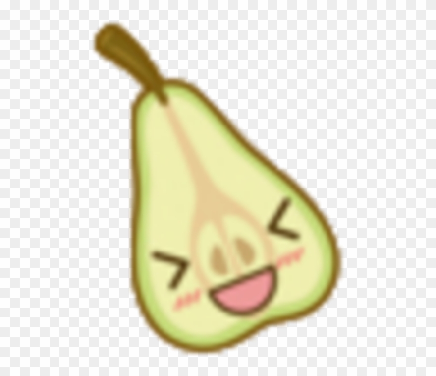 #kawaii #green #pear #face #eyes Clipart