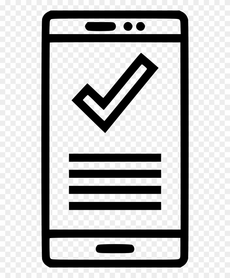 Cell Phone Check Mark Comments Clipart