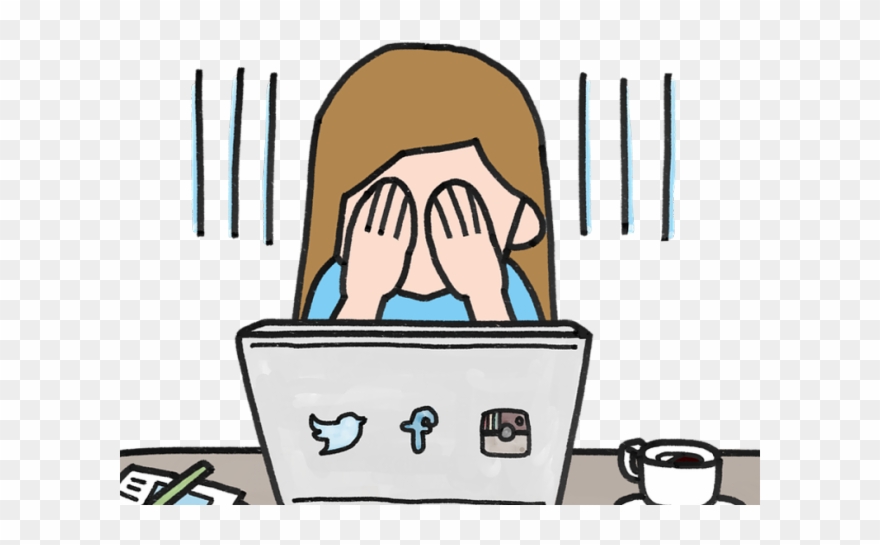 Depression Clipart Social - Effect Of Social Media Drawing - Png Download