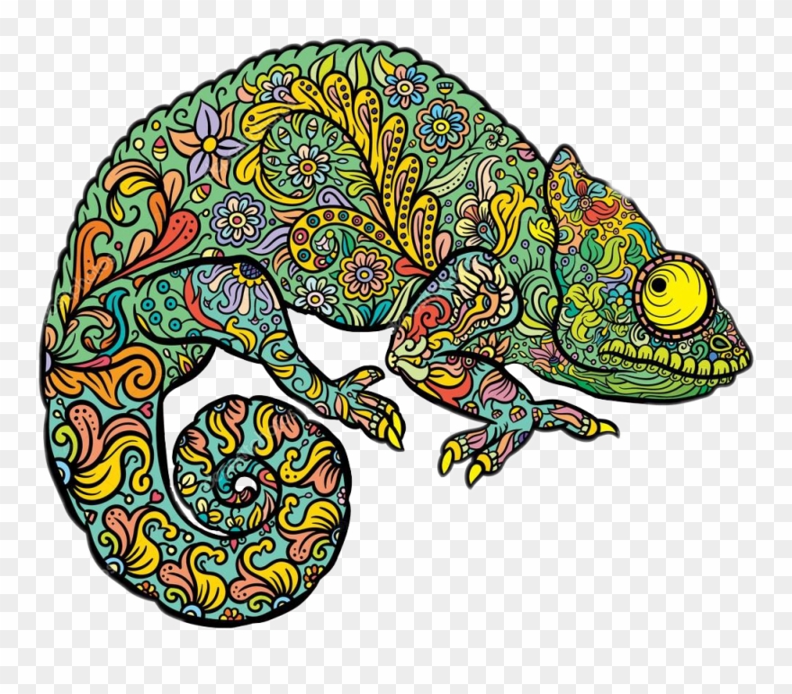 Ftestickers Chameleon Freetoedit - Coloring Pages For Adults Lizard Clipart