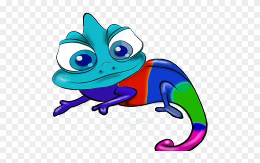 Colorful Clipart Chameleon - Cartoon - Png Download